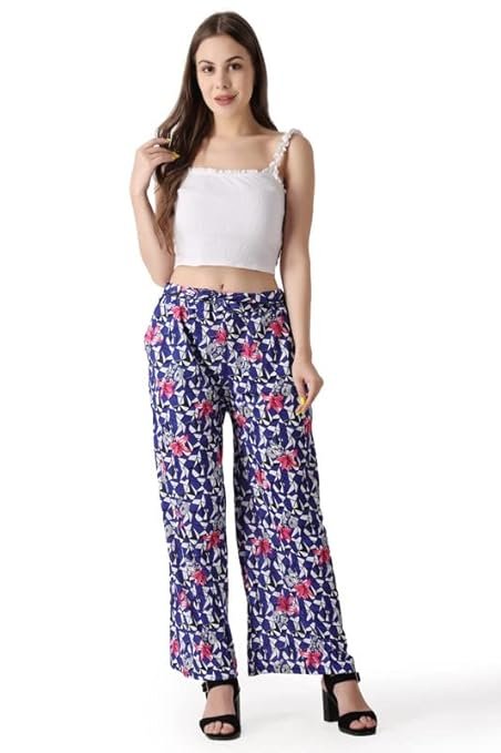 512IcBLWRaL._SY679_ Relaxed Women Floral Printed Plazo/Trouser - Image 1