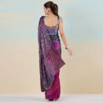 Purple liva satin lite foil saree - Image 3