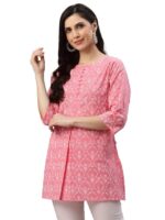 Women's Cotton Floral Printed Short Kurta for Women
