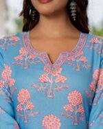 Floral Print Straight Kurta Set - Image 2