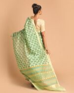 Paisley Print Chanderi Saree - Image 3