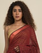 Striped Saree with Ruffles - Image 2