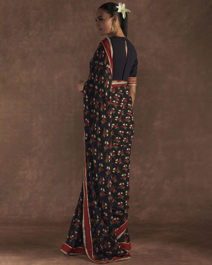 Women Art Silk Saree with Contrast Border - Image 4