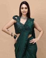 Women Embellished & Embroidered Lycra Saree with Blouse Piece - Image 3