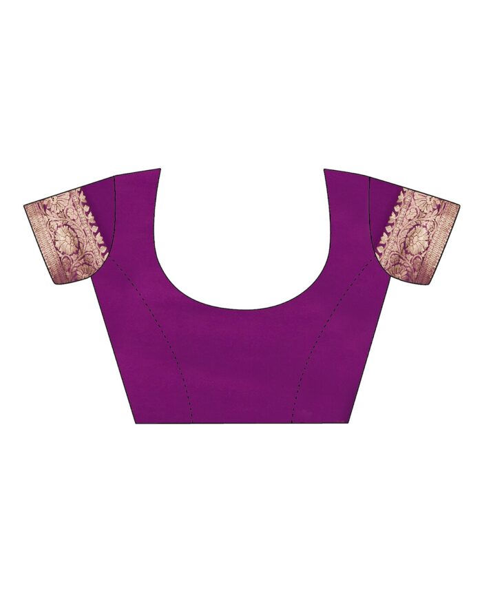 Women Saree with Floral Woven Motifs - Image 7