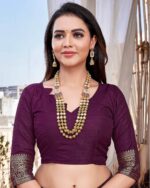 Women Floral Woven Saree with Tassels - Image 5