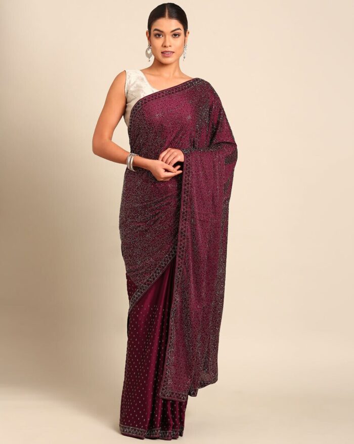 Women Embroidery & Embellished Saree with Blouse Piece - Image 1