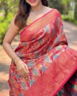 Women Zari Woven Kanchipattu Saree with Blouse Piece - Image 3