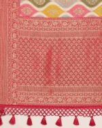Women Zari Woven Saree with Contrast Border - Image 4
