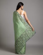Hand Cutwork Pure Bhagalpur Tussar Saree - Image 3