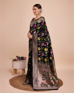 Women Floral Print Saree - Image 3