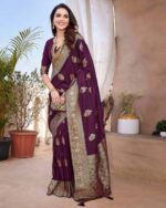 Women Floral Woven Saree with Tassels